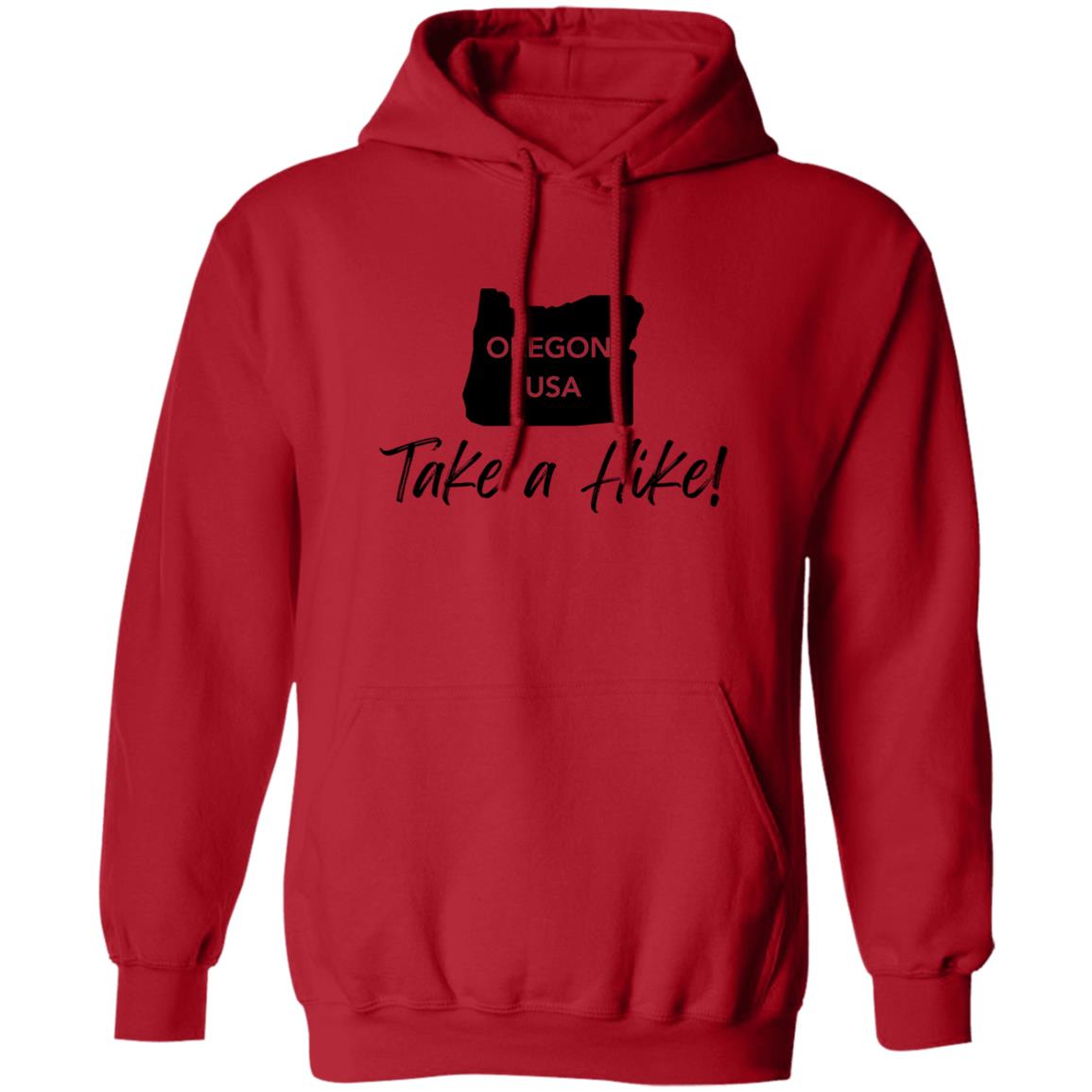 Comfy G185 Pullover Hoodie for men or women - Take a Hike Oregon black print