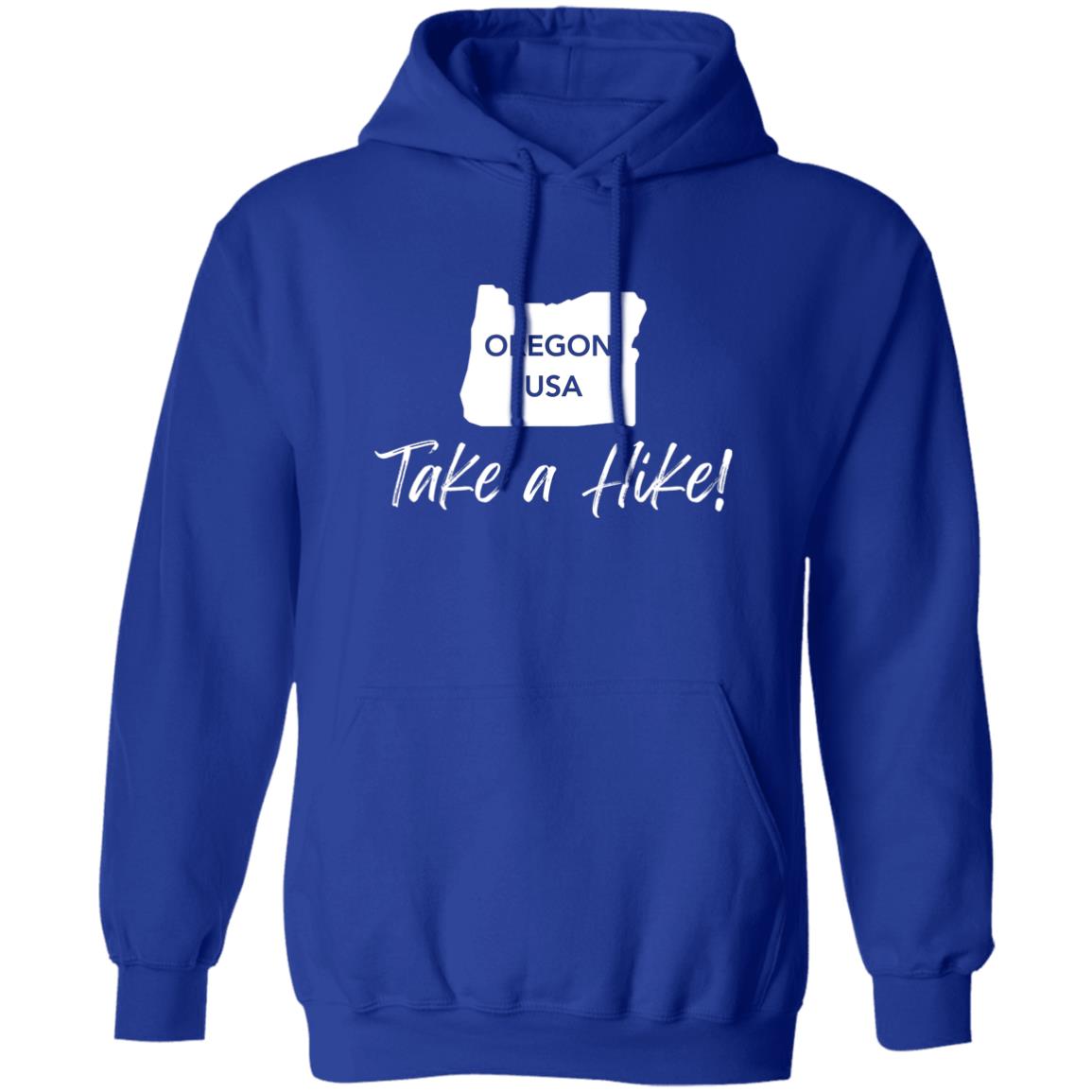 Comfy Pullover Hoodie for men or women - Take a Hike Oregon white print