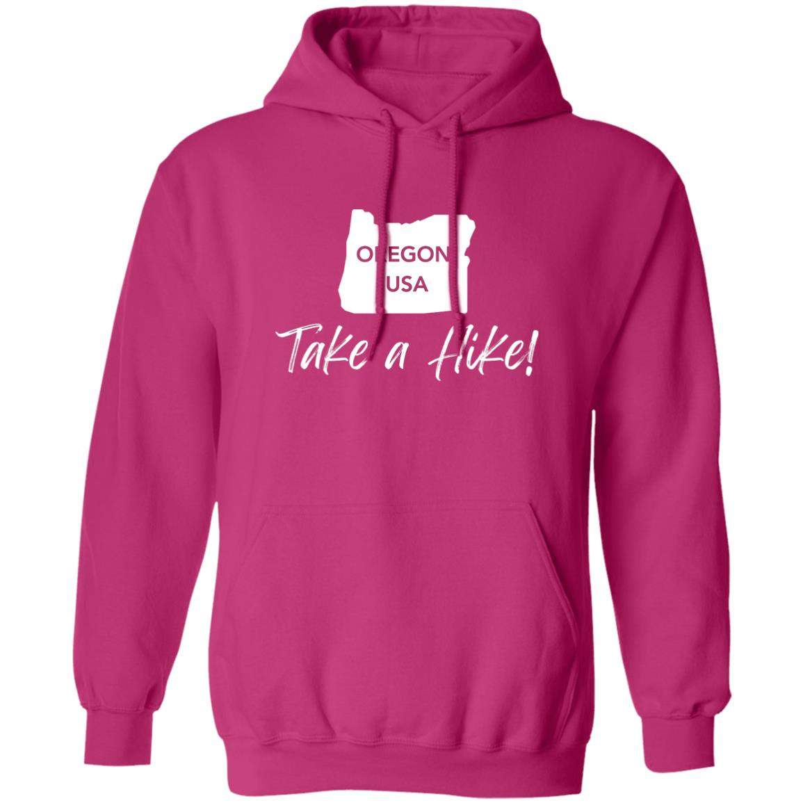 Comfy Pullover Hoodie for men or women - Take a Hike Oregon white print