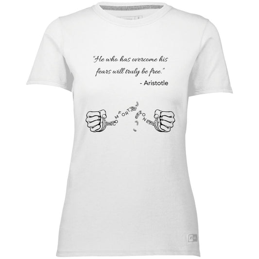 Motivational Ladies’ Essential Dri-Power Tee: Breaking your Comfort Zone cuffs