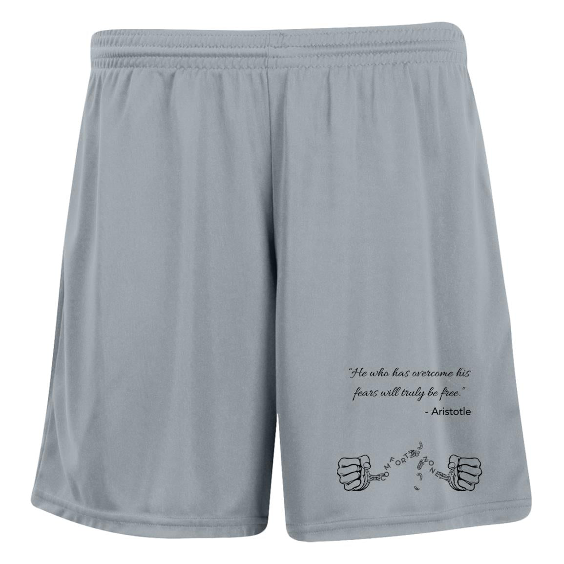 Motivational Ladies' Moisture-Wicking 7 inch Inseam Training Shorts: Break your Comfort Zone cuffs