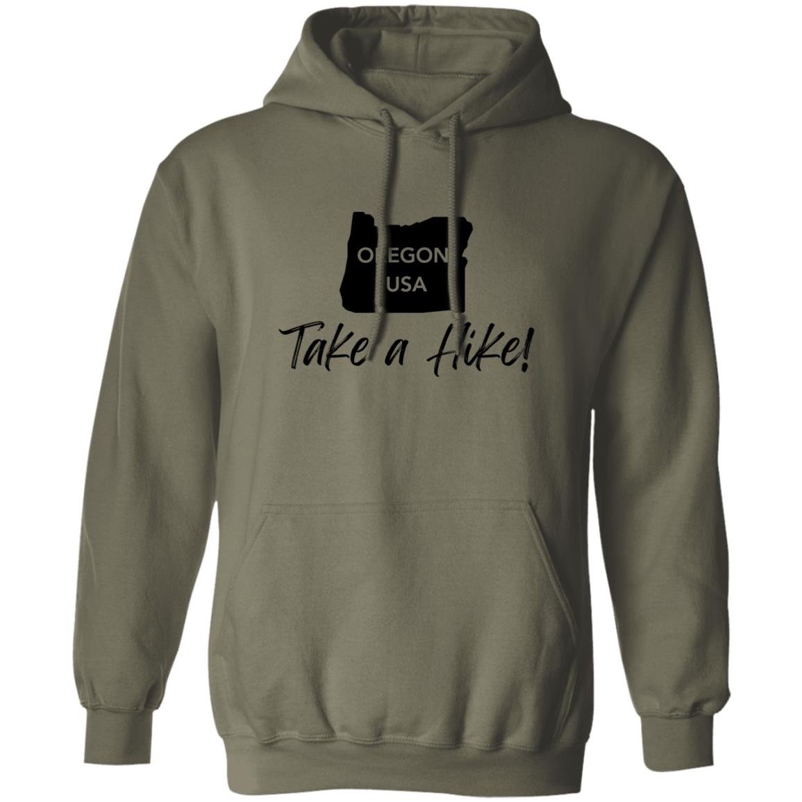 Comfy G185 Pullover Hoodie for men or women - Take a Hike Oregon black print