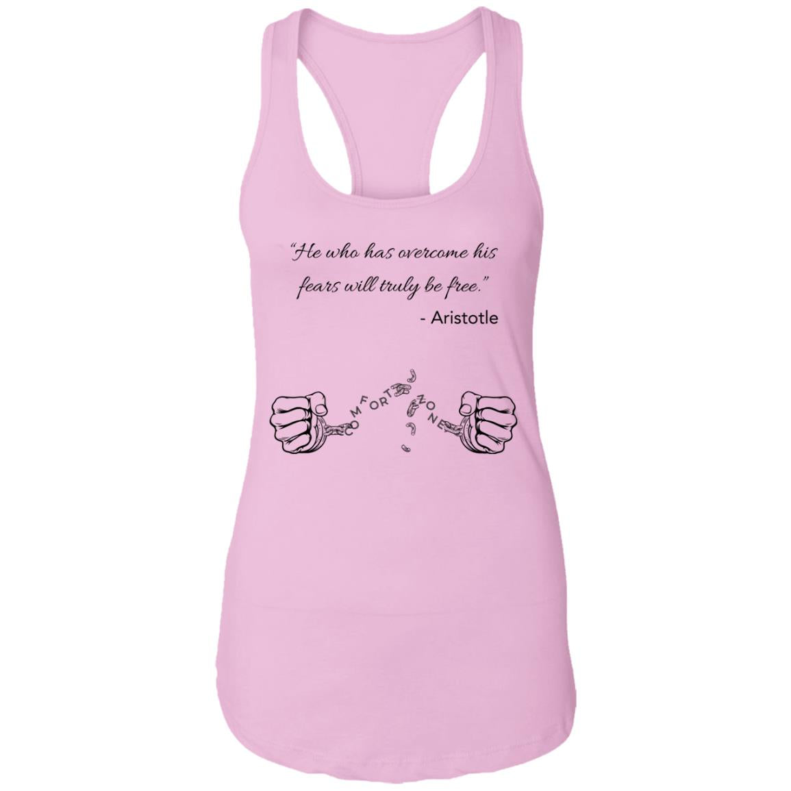 Motivational Ladies Ideal Racerback Tank: Break your Comfort Zone cuffs