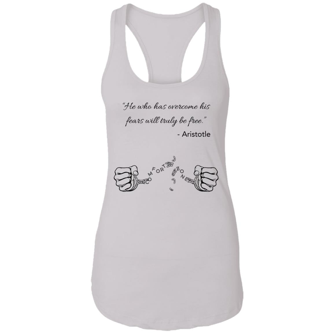 Motivational Ladies Ideal Racerback Tank: Break your Comfort Zone cuffs