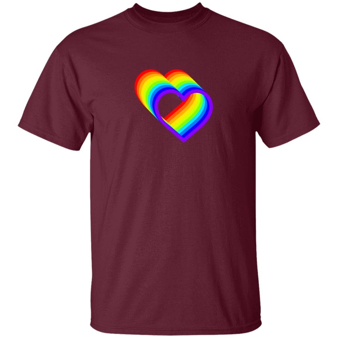 Rainbow Heart- t-shirt | GIFTS FOR ANYONE (Green, Brown, Orange, Red, Maroon, Purple)