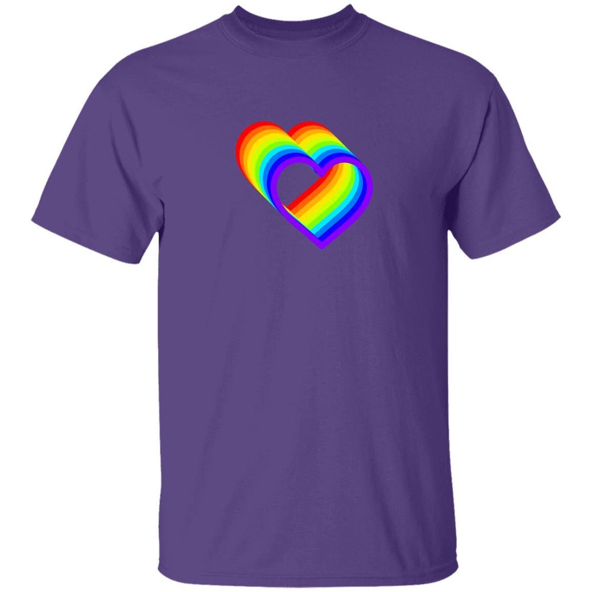 Rainbow Heart- t-shirt | GIFTS FOR ANYONE (Green, Brown, Orange, Red, Maroon, Purple)
