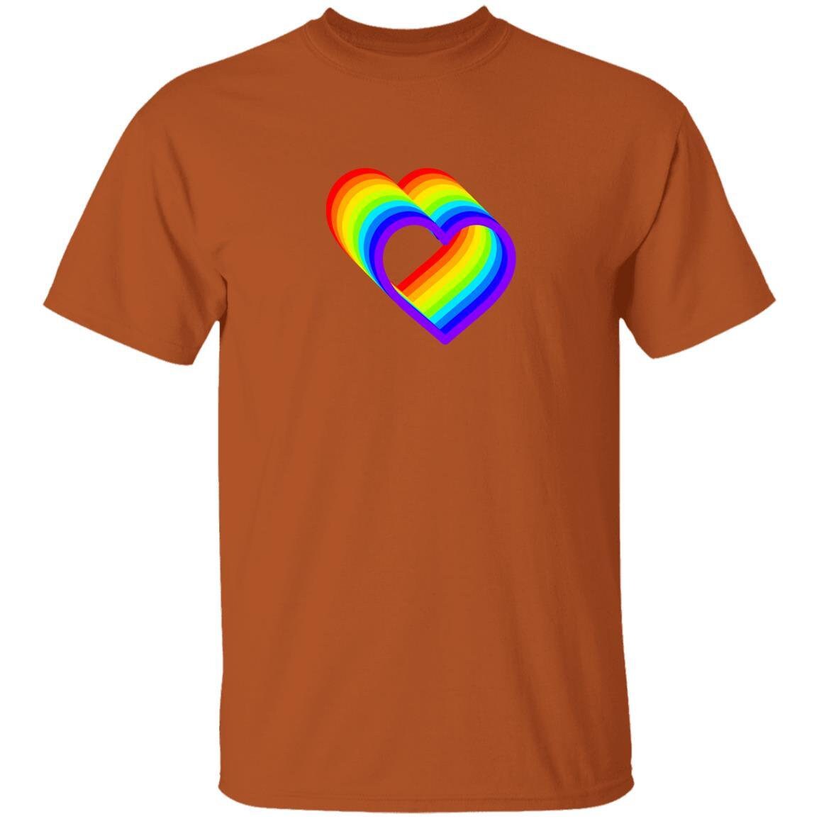 Rainbow Heart- t-shirt | GIFTS FOR ANYONE (Green, Brown, Orange, Red, Maroon, Purple)