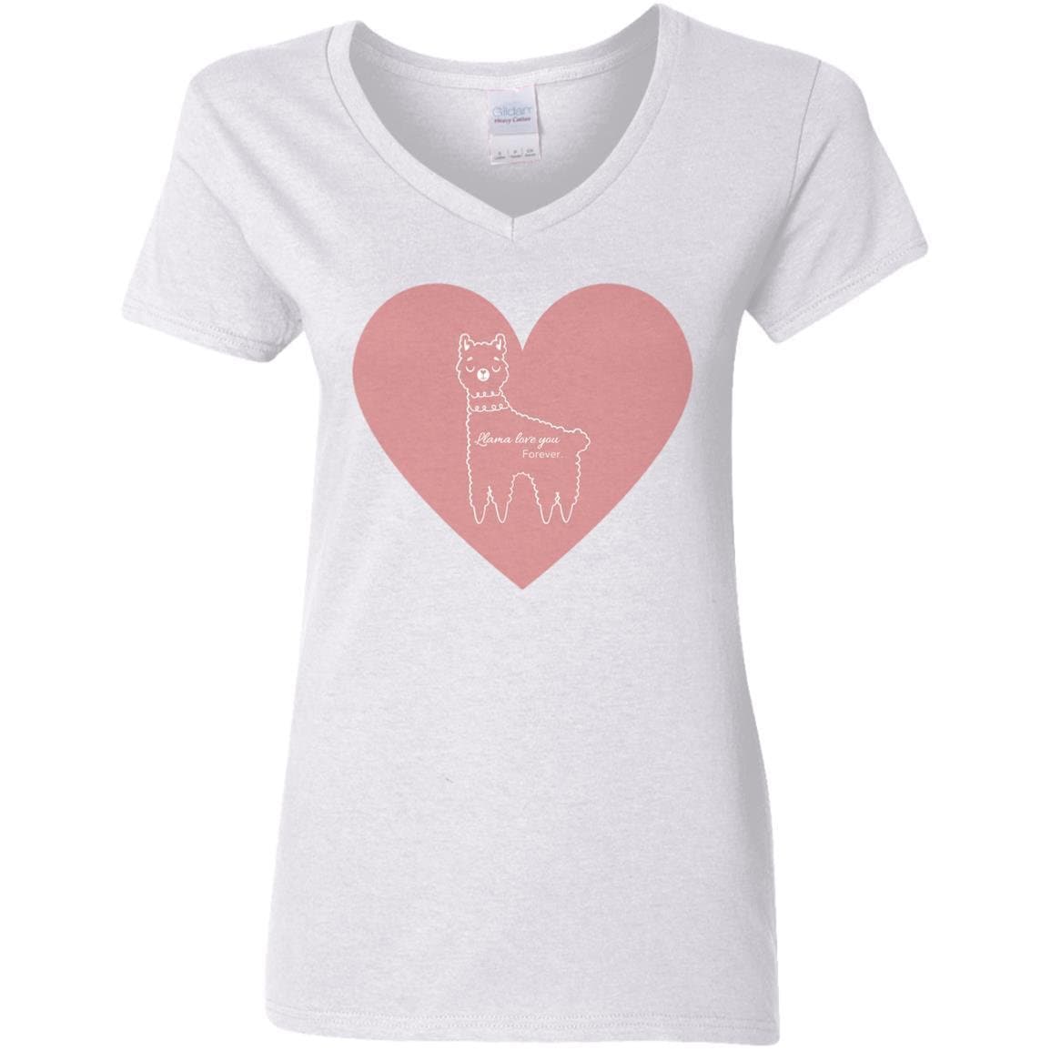 Llama Love Ladies' 5.3 oz. V-Neck T-Shirt (G500VL)