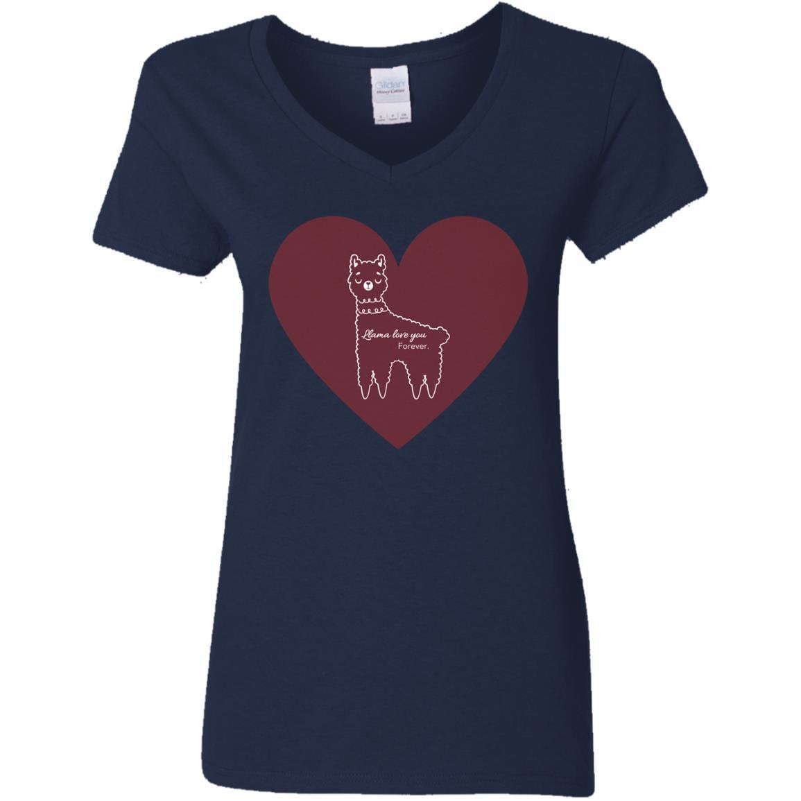 Llama Love Ladies' 5.3 oz. V-Neck T-Shirt (G500VL)