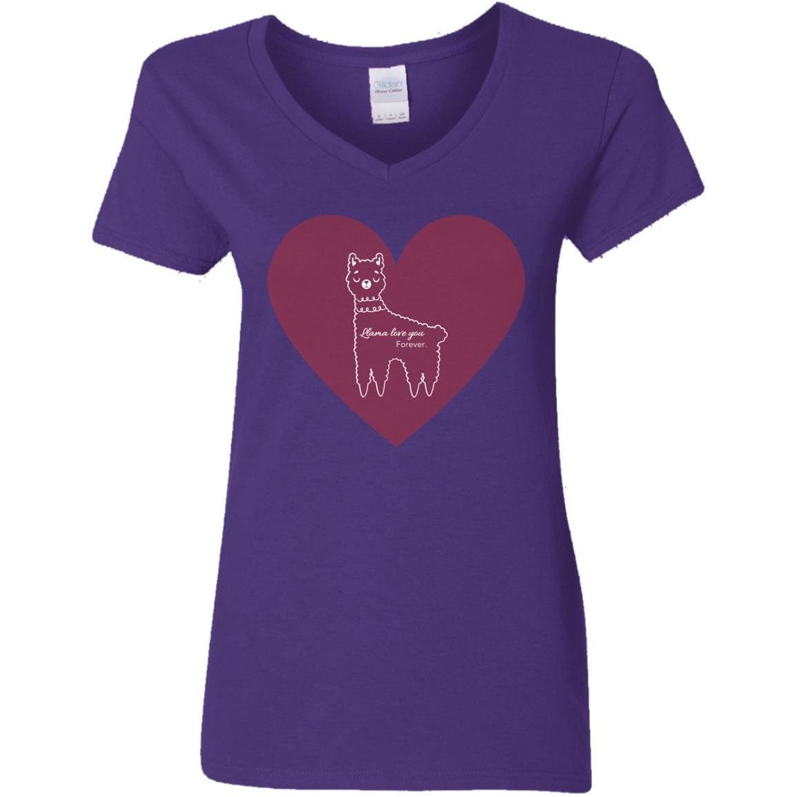 Llama Love Ladies' 5.3 oz. V-Neck T-Shirt (G500VL)