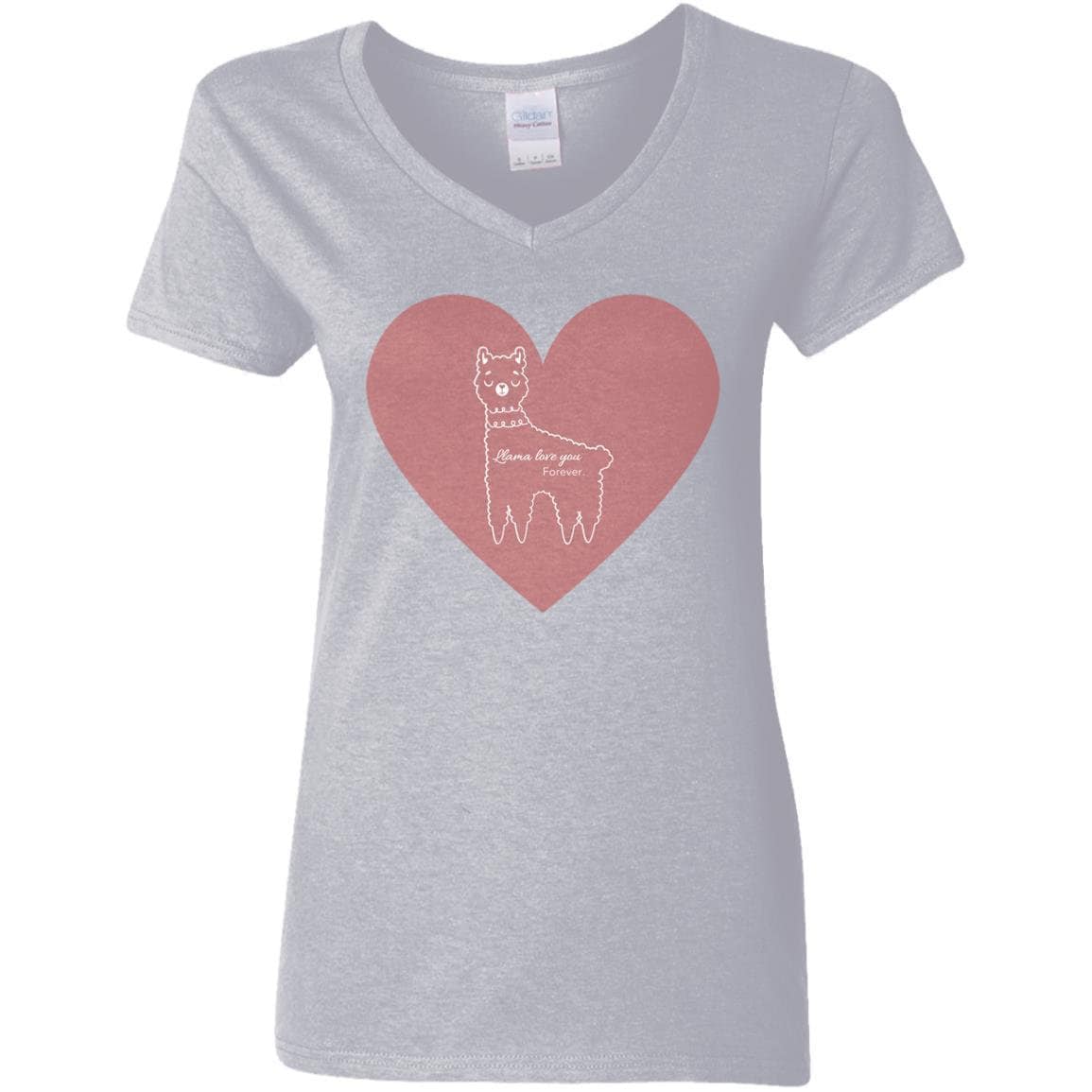Llama Love Ladies' 5.3 oz. V-Neck T-Shirt (G500VL)