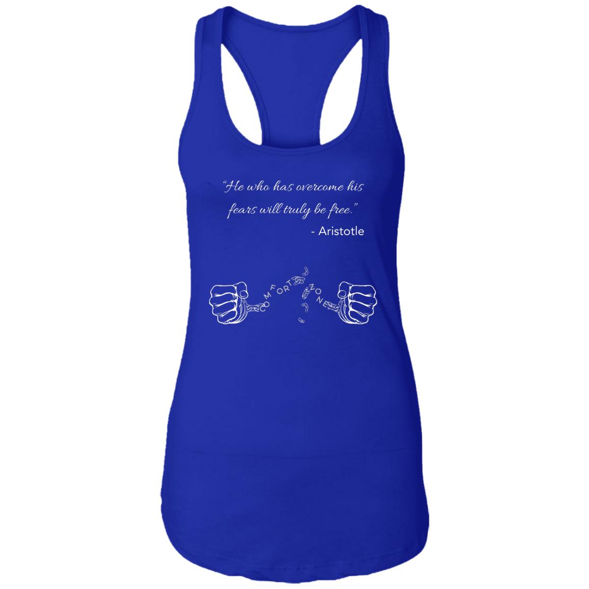 Motivational Ladies Ideal Racerback Tank: Breaking your Comfort Zone cuffs