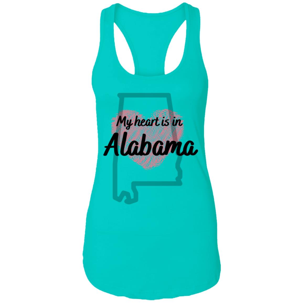 Alabama Ladies Ideal Racerback Tank: My heart is in AL