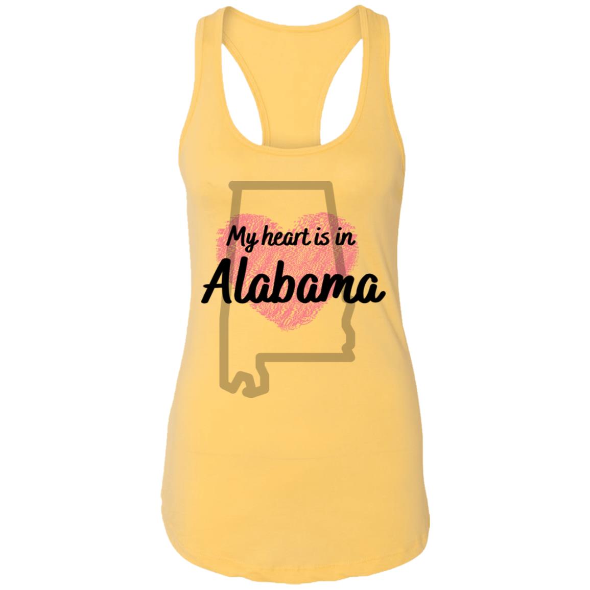 Alabama Ladies Ideal Racerback Tank: My heart is in AL