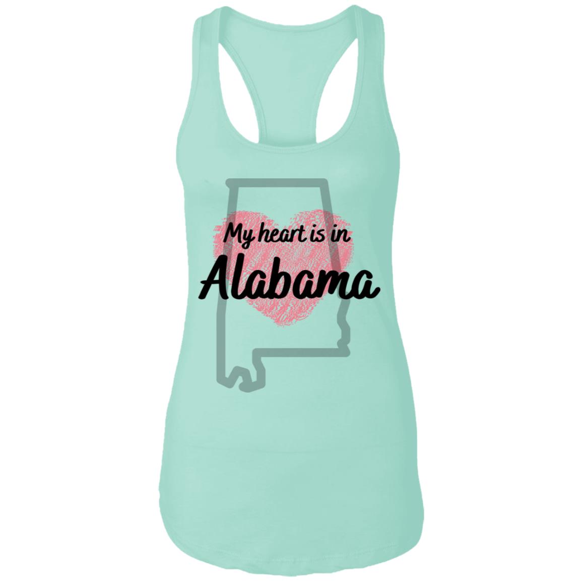 Alabama Ladies Ideal Racerback Tank: My heart is in AL