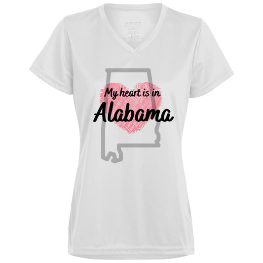 Alabama Ladies Moisture-Wicking V-Neck Tee: My heart is in AL