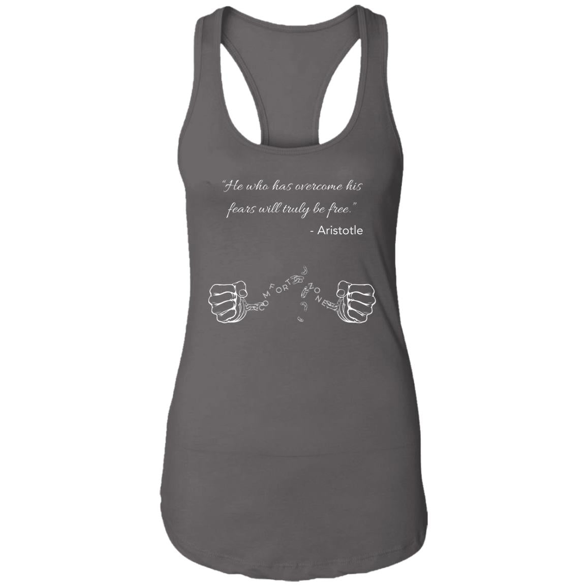 Motivational Ladies Ideal Racerback Tank: Breaking your Comfort Zone cuffs