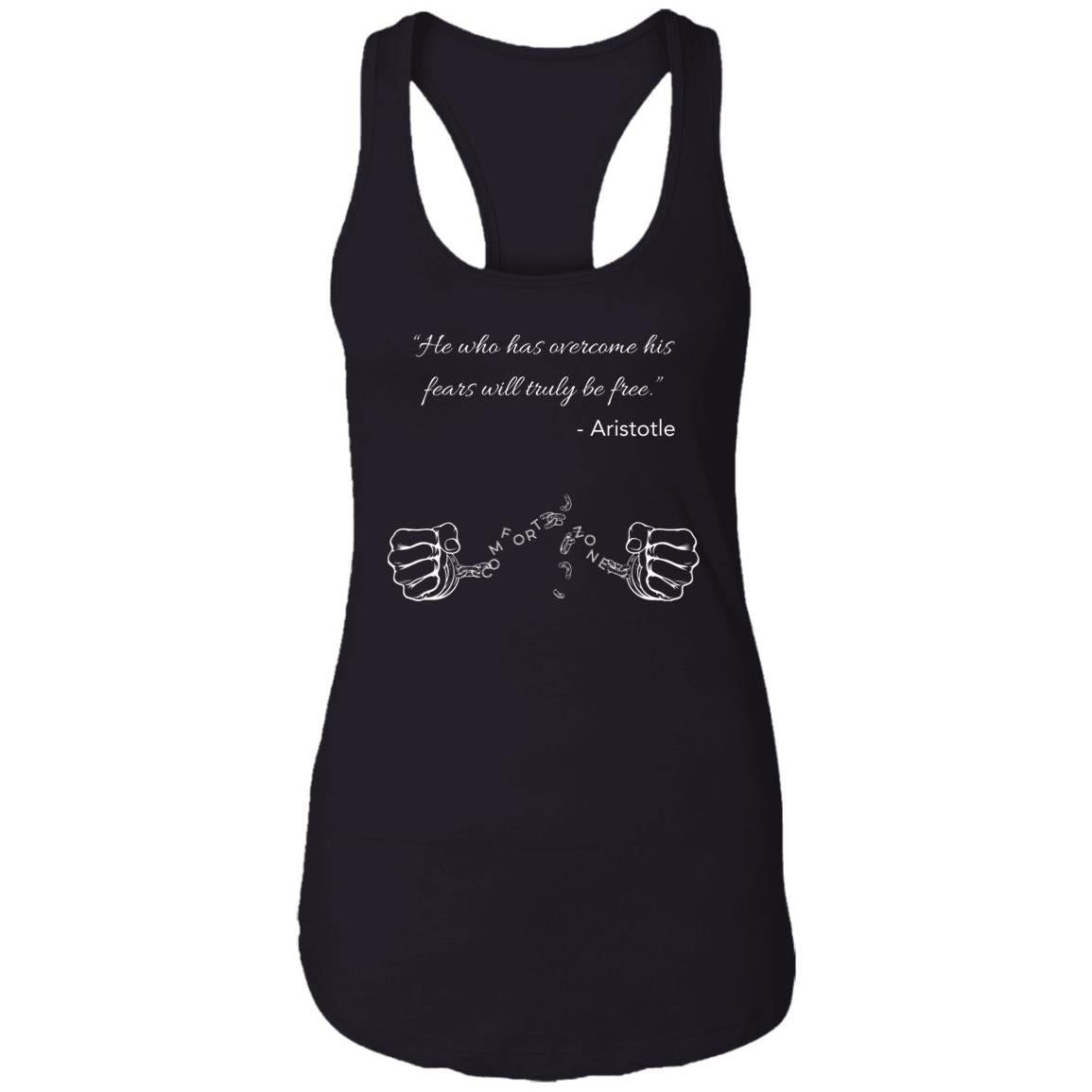 Motivational Ladies Ideal Racerback Tank: Breaking your Comfort Zone cuffs