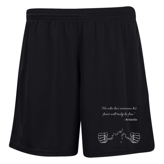 Motivational Ladies' Moisture-Wicking 7 inch Inseam Training Shorts: Break your Comfort Zone cuffs