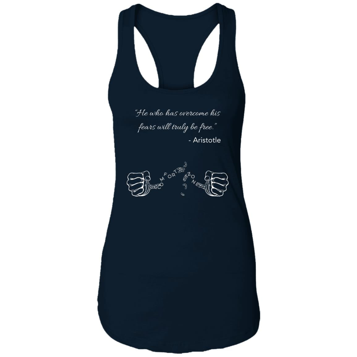 Motivational Ladies Ideal Racerback Tank: Breaking your Comfort Zone cuffs
