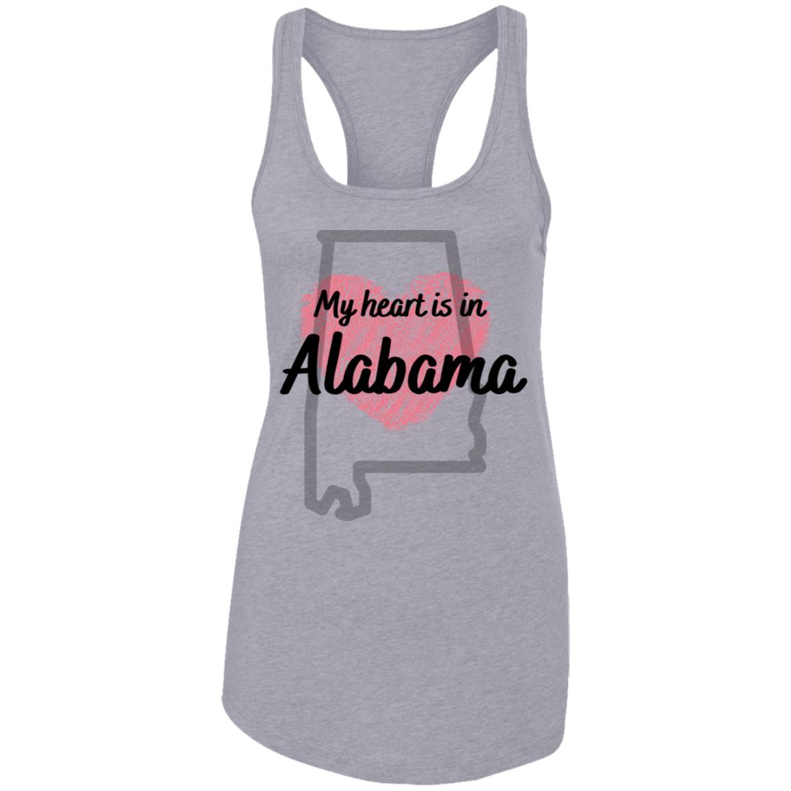 Alabama Ladies Ideal Racerback Tank: My heart is in AL