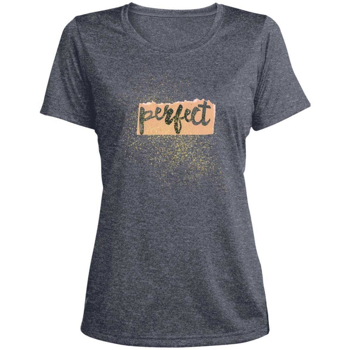 Glitter-Perfect LST360 Ladies' Heather Scoop Neck Performance Tee