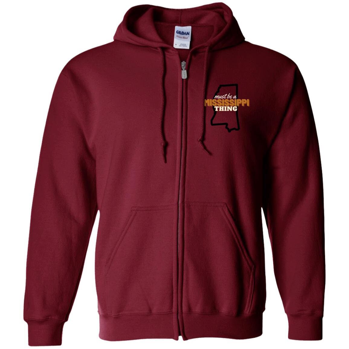 Mississippi Zip Up Hooded Sweatshirt | Mississippi Clothing | GIFTS FOR HIM or her