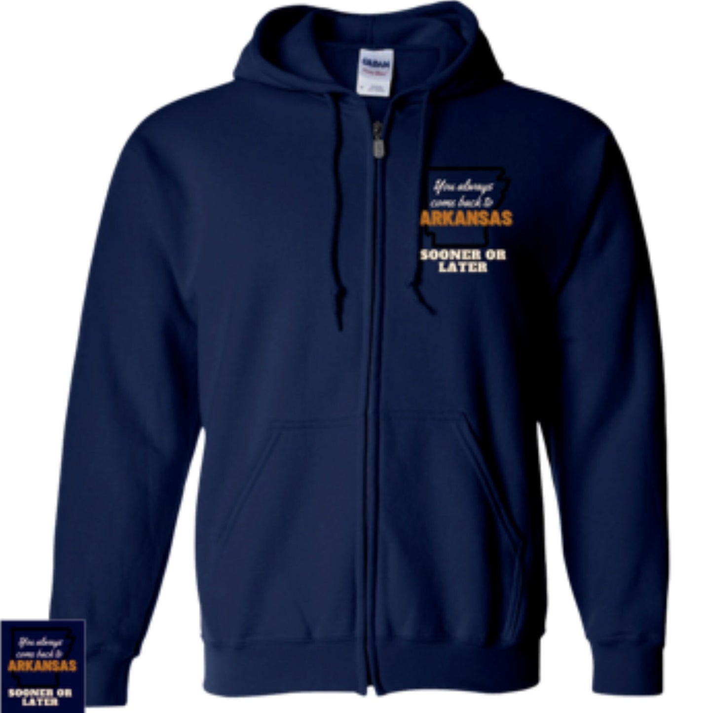 Arkansas Zip Up Hooded Sweatshirt | Arkansas Clothing | GIFTS FOR HIM or her
