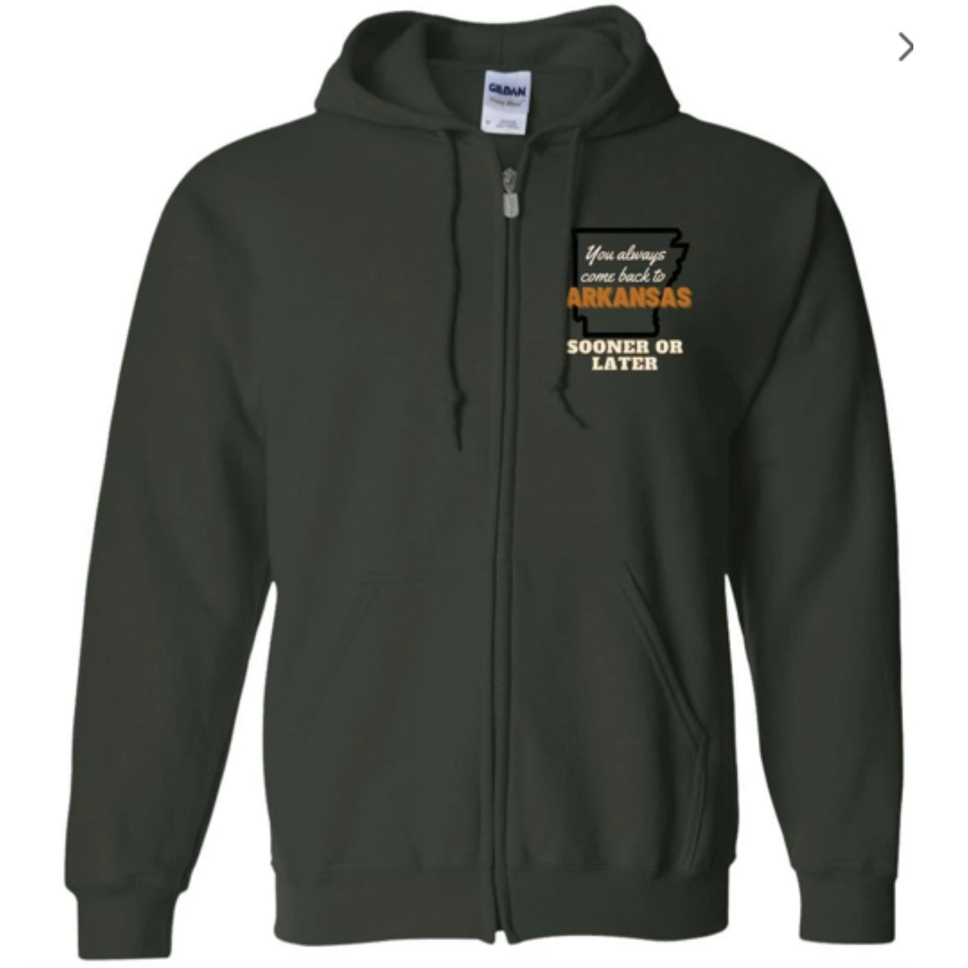 Arkansas Zip Up Hooded Sweatshirt | Arkansas Clothing | GIFTS FOR HIM or her