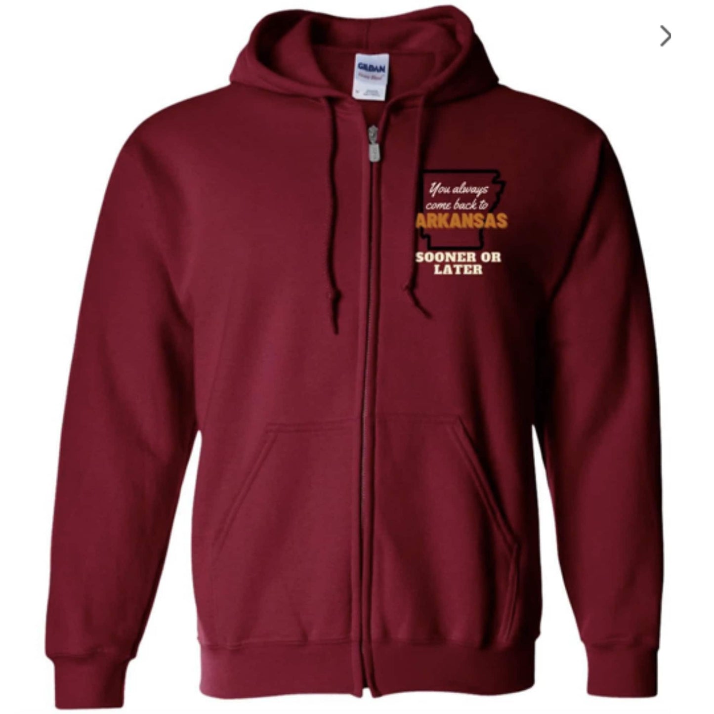 Arkansas Zip Up Hooded Sweatshirt | Arkansas Clothing | GIFTS FOR HIM or her