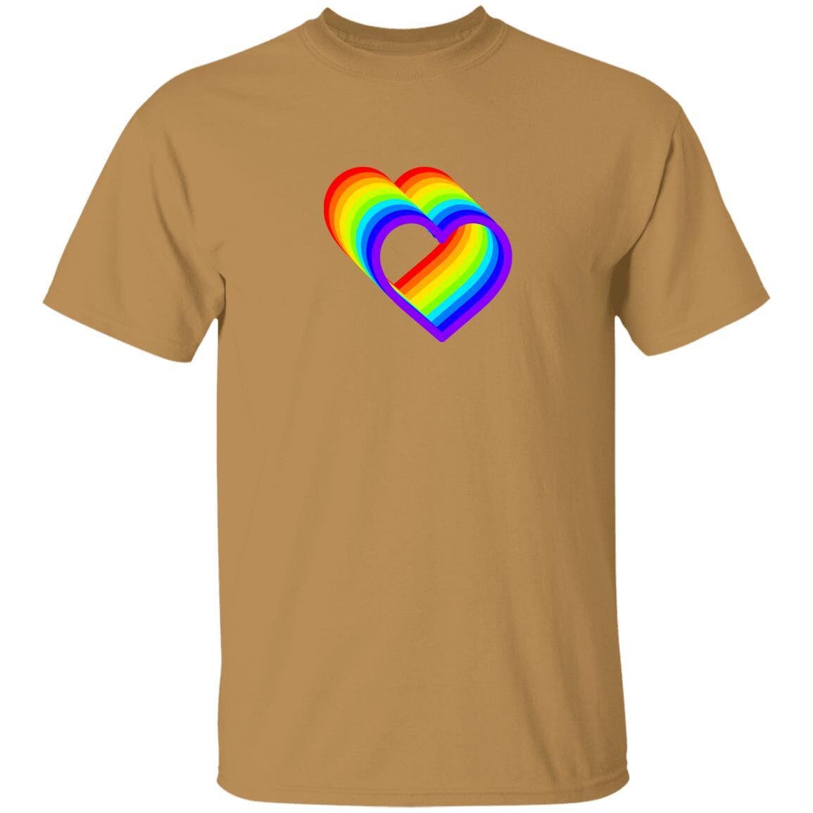 Rainbow Heart- t-shirt | GIFTS FOR ANYONE (Green, Brown, Orange, Red, Maroon, Purple)