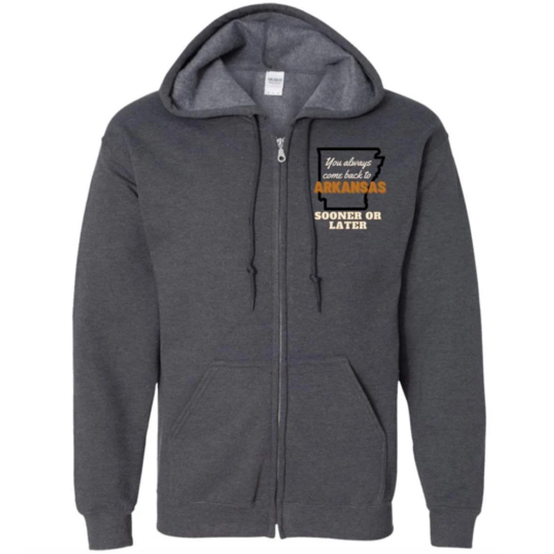 Arkansas Zip Up Hooded Sweatshirt | Arkansas Clothing | GIFTS FOR HIM or her