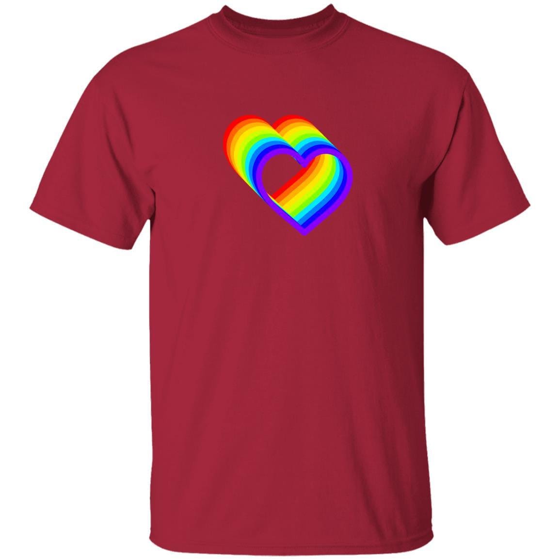 Rainbow Heart- t-shirt | GIFTS FOR ANYONE (Green, Brown, Orange, Red, Maroon, Purple)