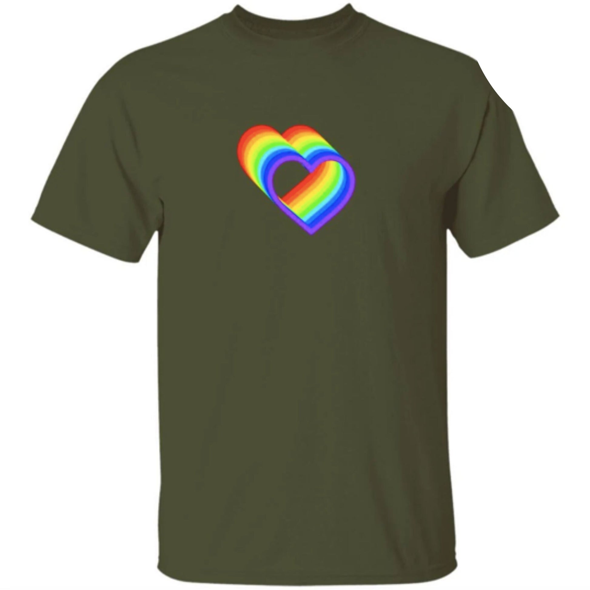 Rainbow Heart- t-shirt | GIFTS FOR ANYONE (Green, Brown, Orange, Red, Maroon, Purple)