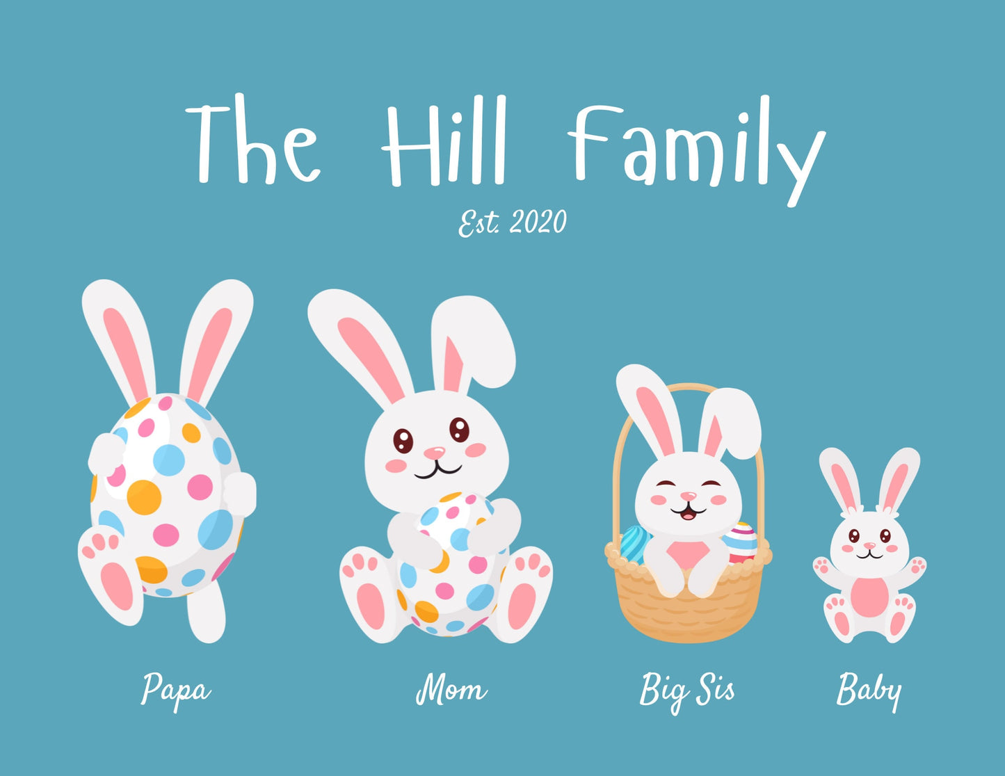 Easter Custom Family Name Print Last Name Printable