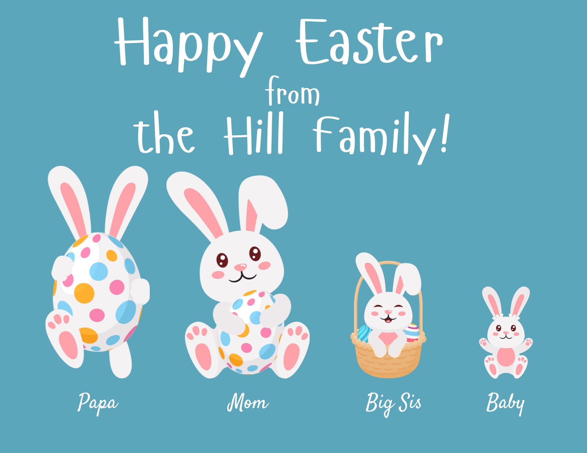 Easter Greeting Cards Family Name Printable