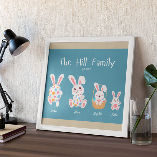Easter Custom Family Name Print Last Name Print - frame not included