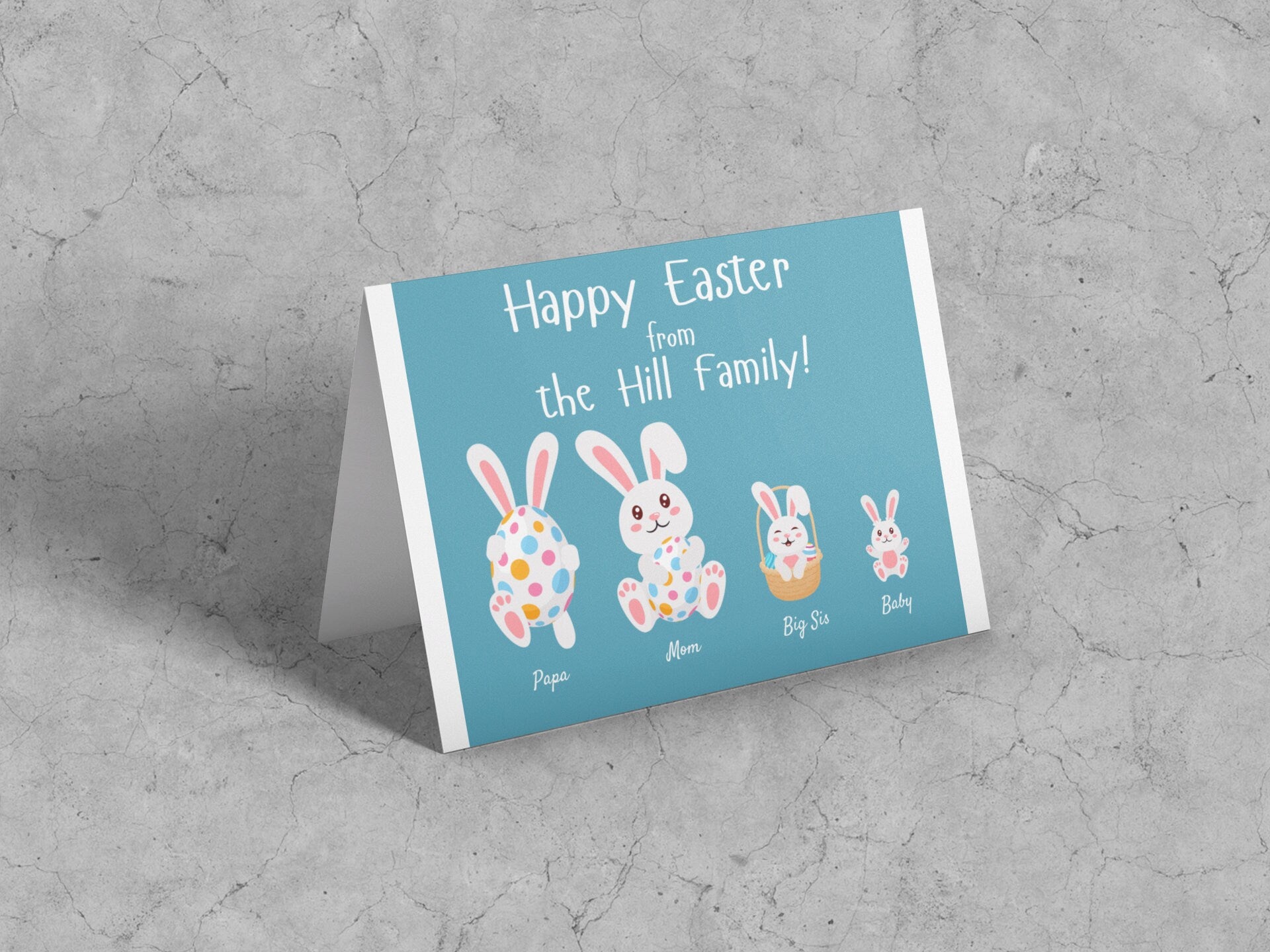 Easter Greeting Cards Family Name Printable