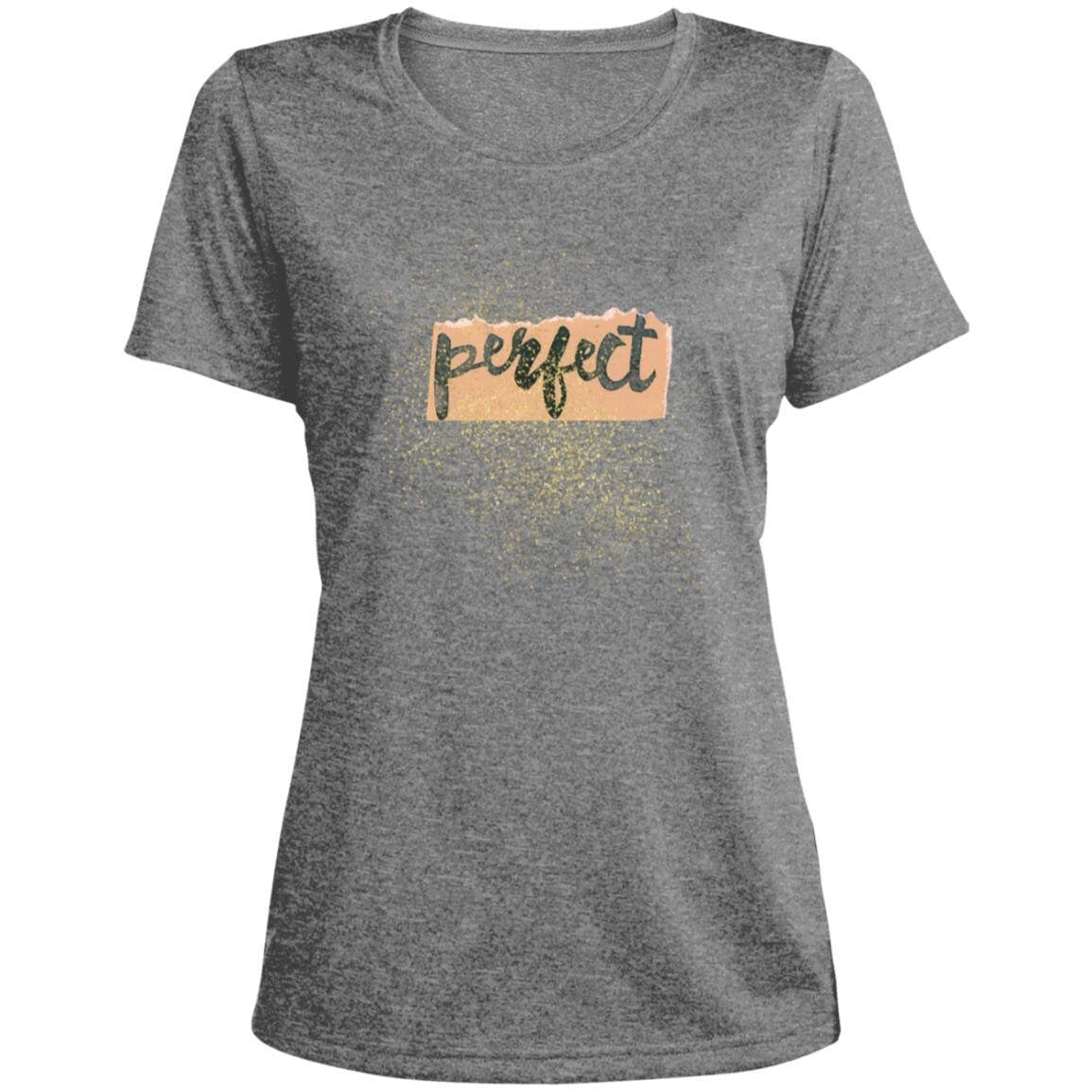 Glitter-Perfect LST360 Ladies' Heather Scoop Neck Performance Tee