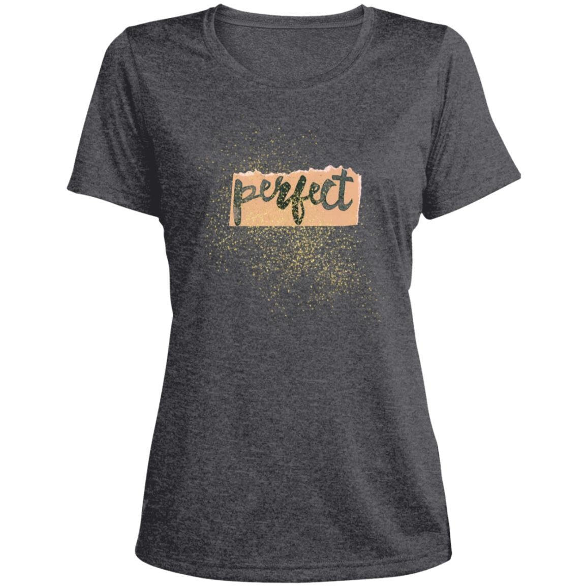 Glitter-Perfect LST360 Ladies' Heather Scoop Neck Performance Tee