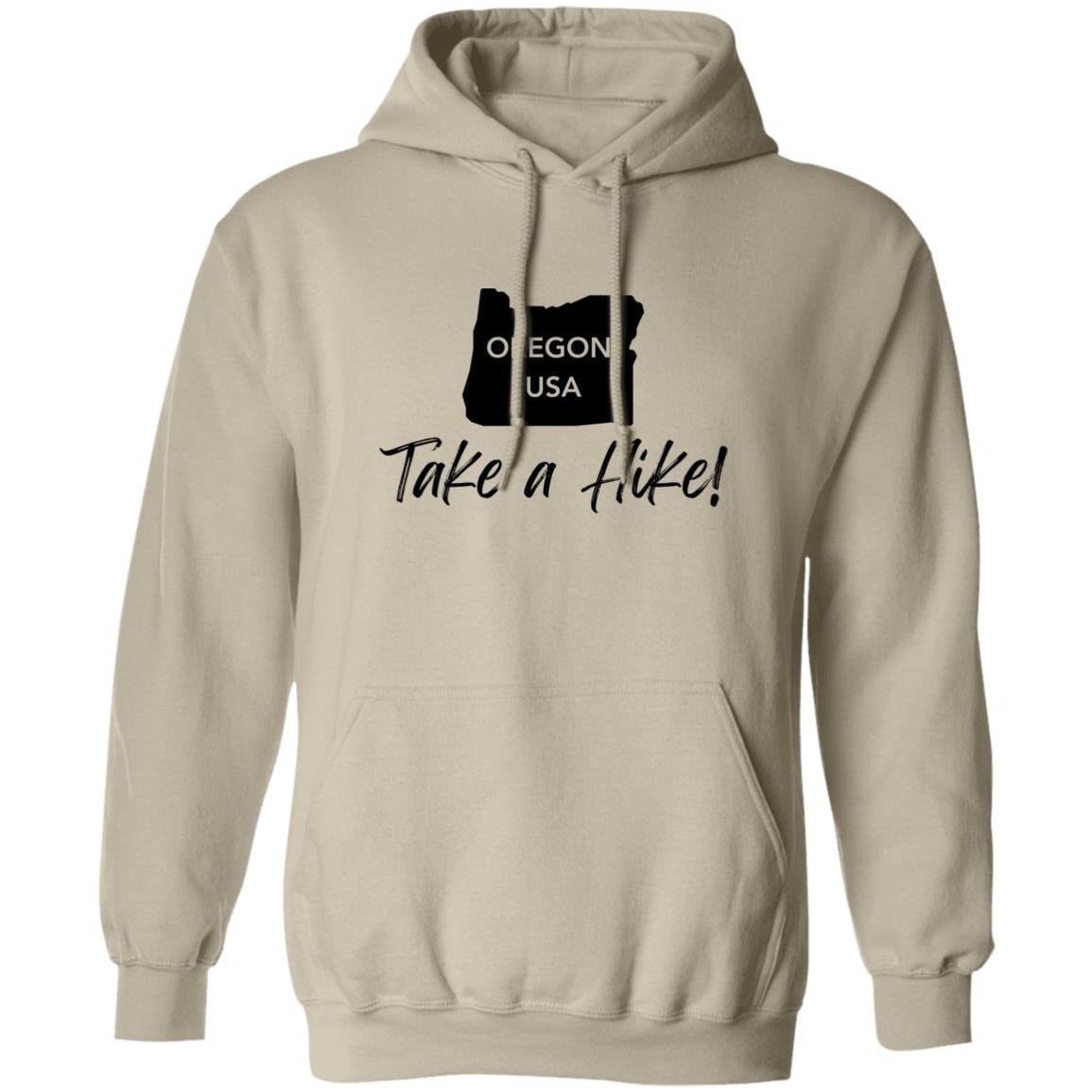 Comfy G185 Pullover Hoodie for men or women - Take a Hike Oregon black print