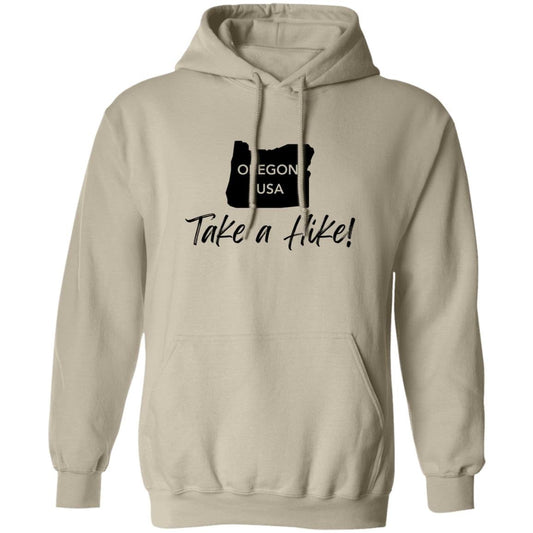 Comfy G185 Pullover Hoodie for men or women - Take a Hike Oregon black print