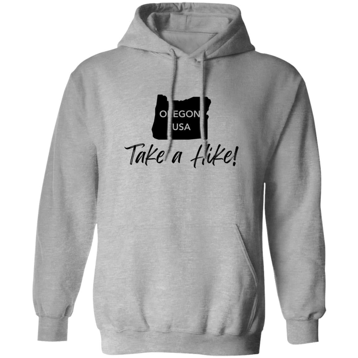Comfy G185 Pullover Hoodie for men or women - Take a Hike Oregon black print