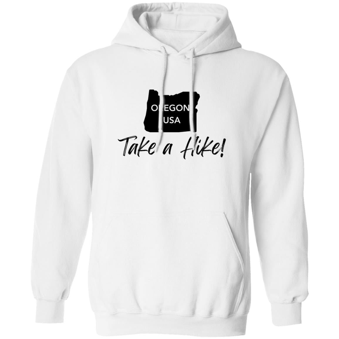 Comfy G185 Pullover Hoodie for men or women - Take a Hike Oregon black print