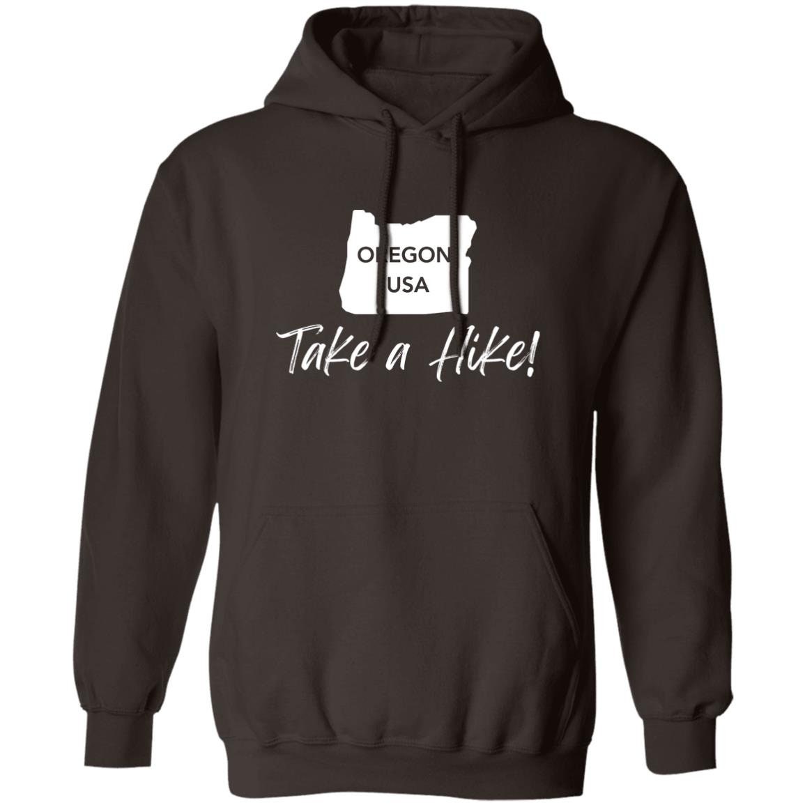 Comfy G185 Pullover Hoodie for men or women - Take a Hike Oregon white print