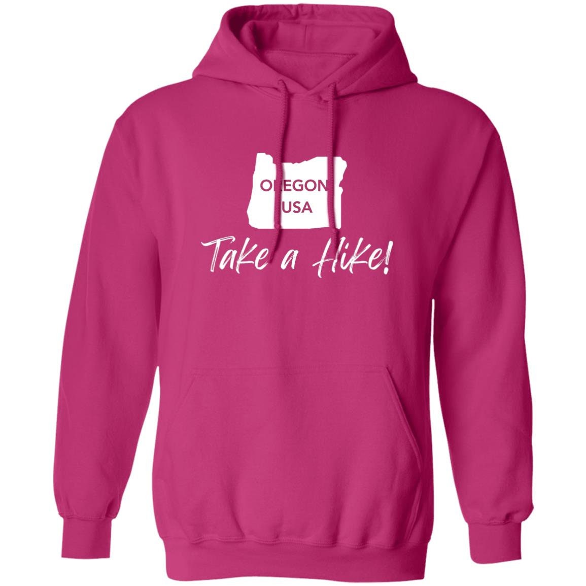 Comfy G185 Pullover Hoodie for men or women - Take a Hike Oregon white print