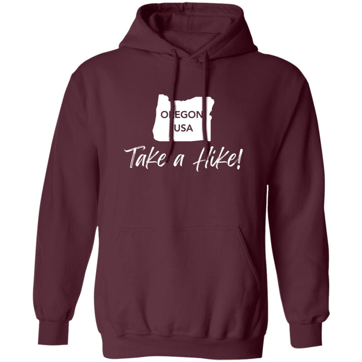 Comfy G185 Pullover Hoodie for men or women - Take a Hike Oregon white print