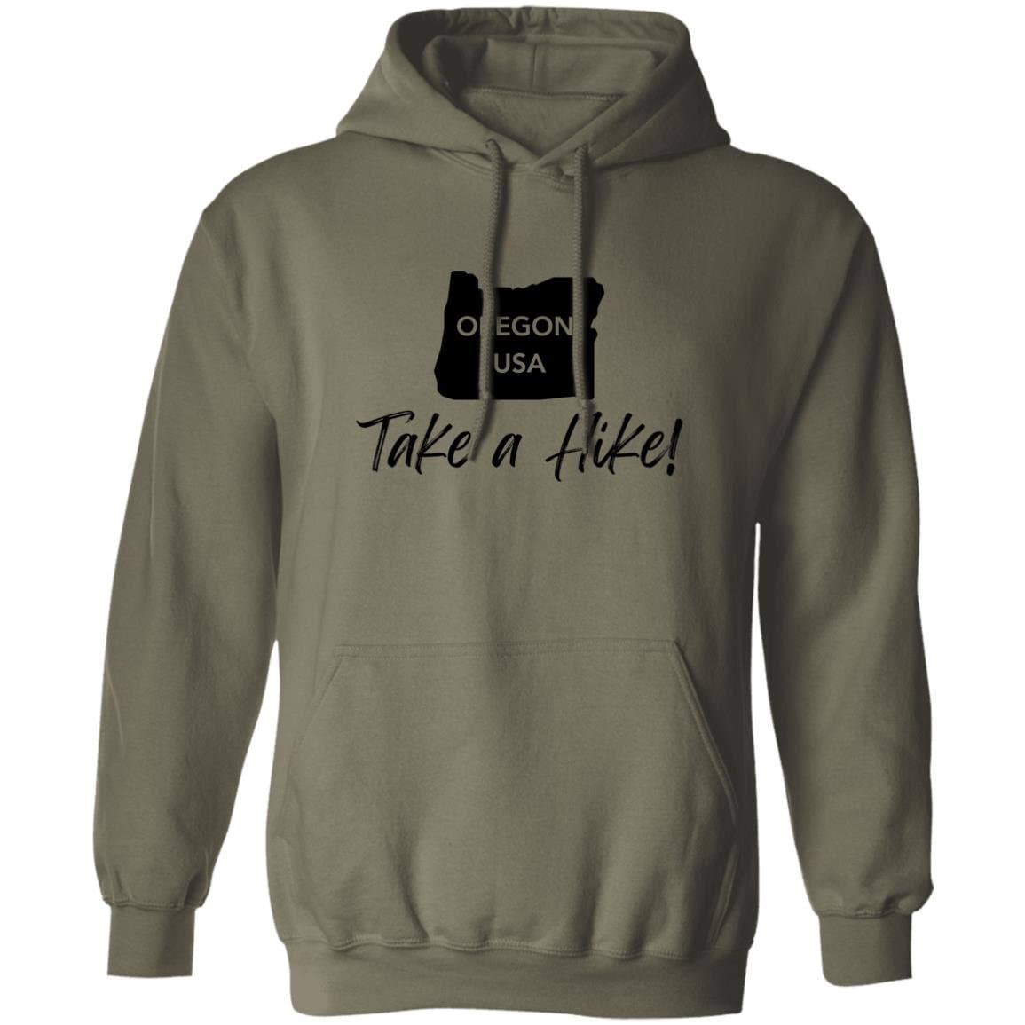 Comfy G185 Pullover Hoodie for men or women - Take a Hike Oregon black print