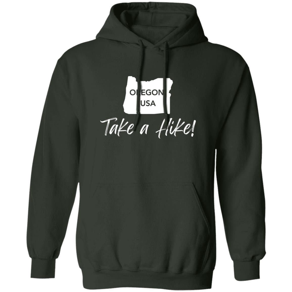 Comfy G185 Pullover Hoodie for men or women - Take a Hike Oregon white print